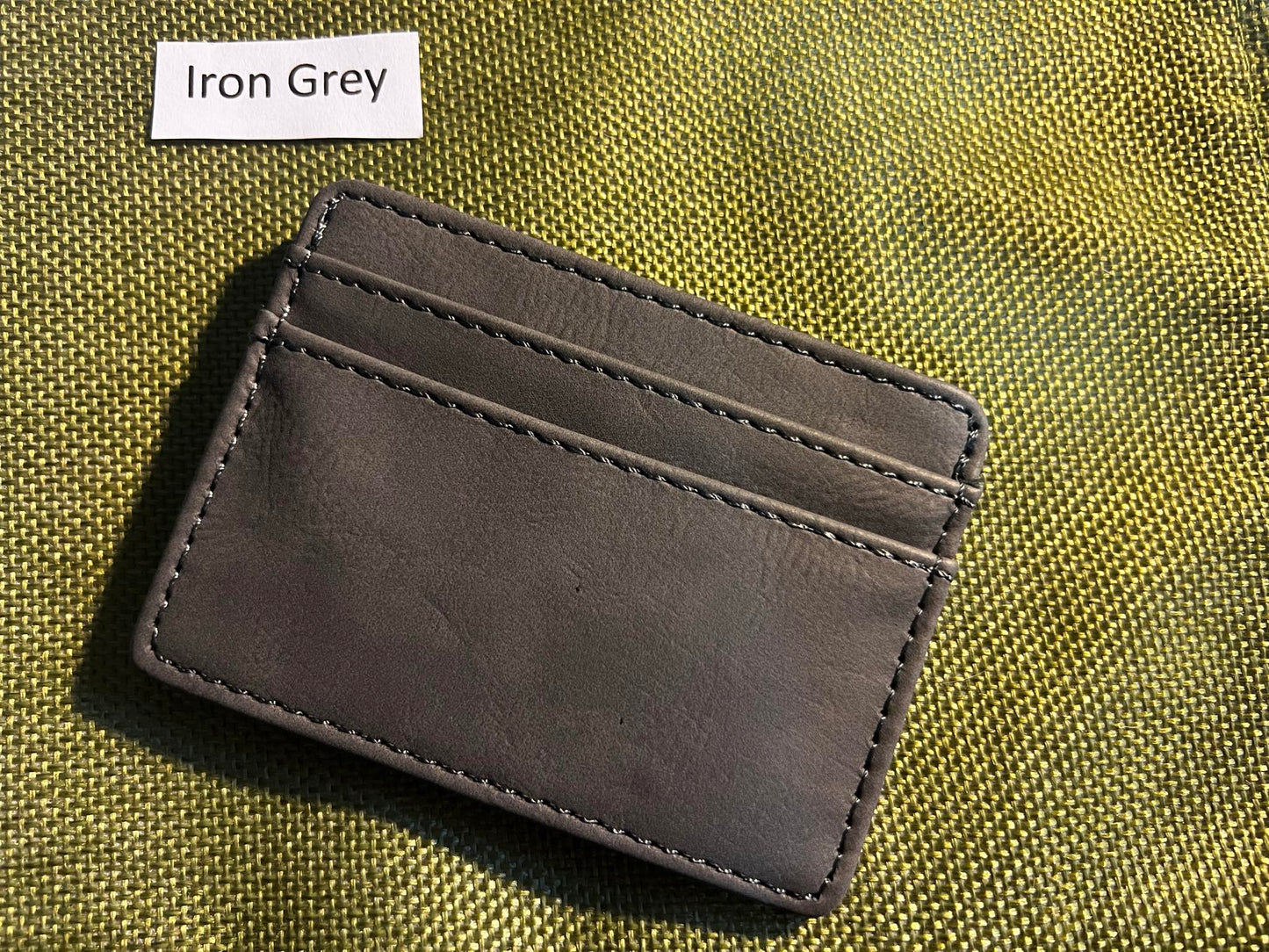 Faux Leather Card Holder with Money Clip